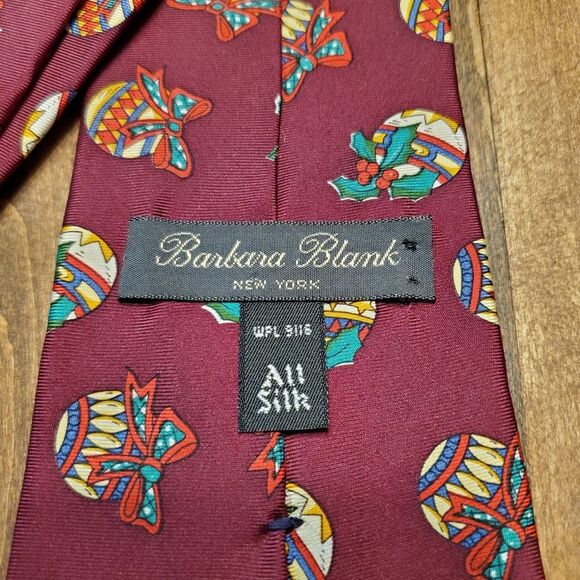 Christmas Ornament Tie by Barbara Blank All Silk - Picture 5 of 6